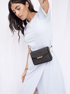 Convertible Crossbody in Black Pinatex